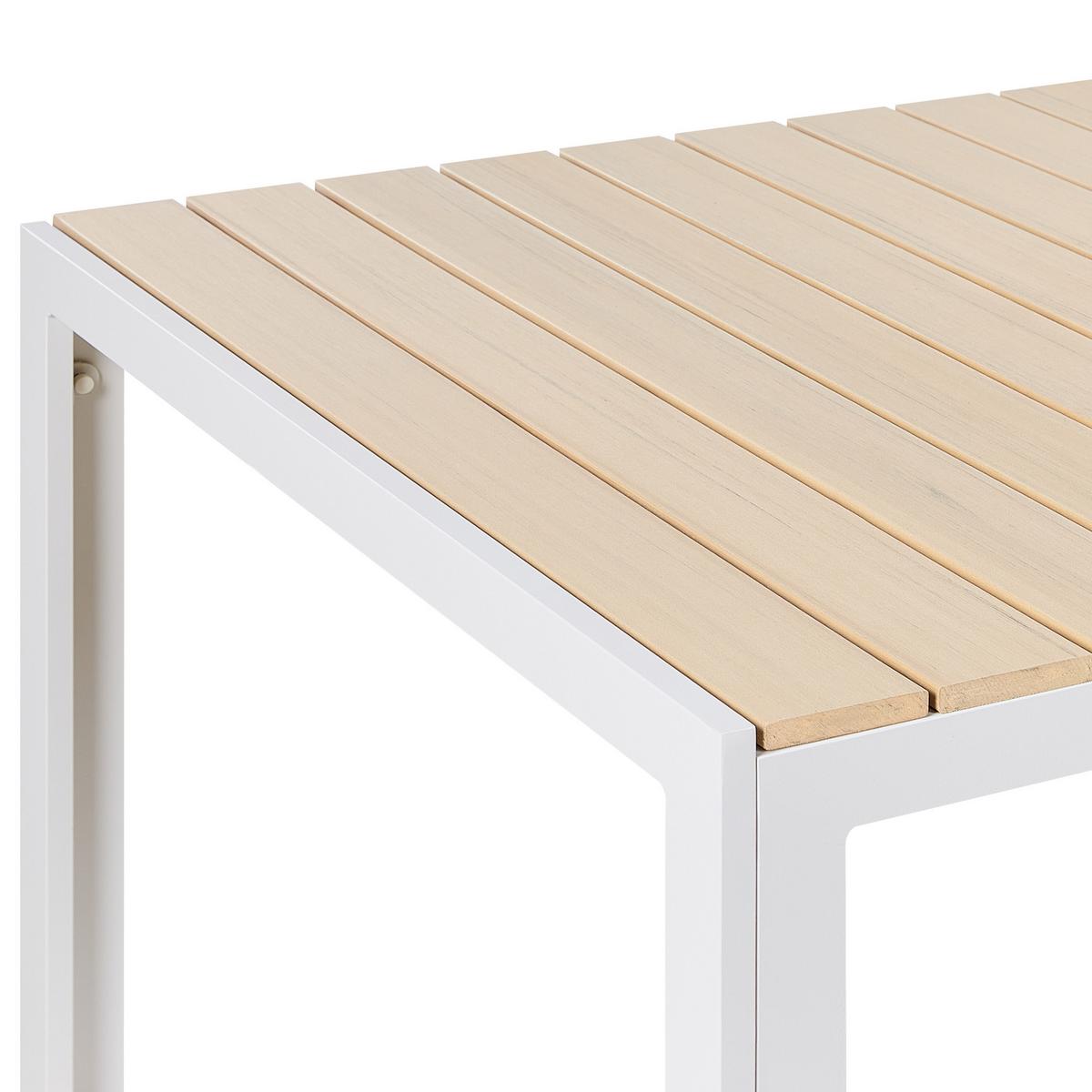 GARTENTISCH Kunstholz beige/weiß 150/90 cm Como - Beige/Weiß, Kunststoff (150/90/74cm) - Beliani
