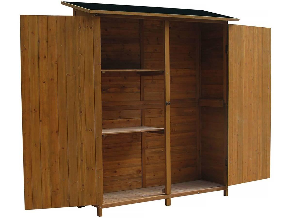 GARTENSCHRANK - GARTENTRUHE espacio Braun - Braun, Holz (49/162/140cm) - Habitat Garten