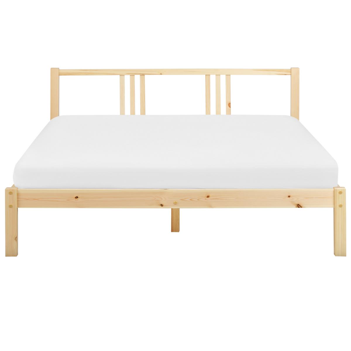BETT mit Lattenrost 160x200 cm Heller Holzfarbton Vannes - Hellbraun, Holz (160/200cm) - Beliani