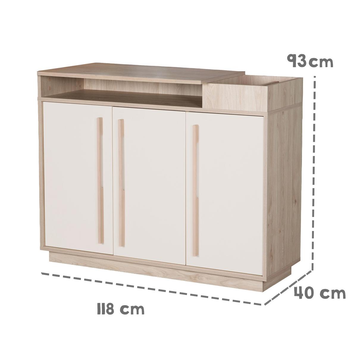WICKELKOMMODE Elva - Creme, Holz (118/103/77cm) - Roba