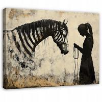 LEINWANDBILD Abstrakt Banksy Beige Modern Wohnzimmer 120x80 - Beige, Holzwerkstoff (120/80cm) - Wallarena