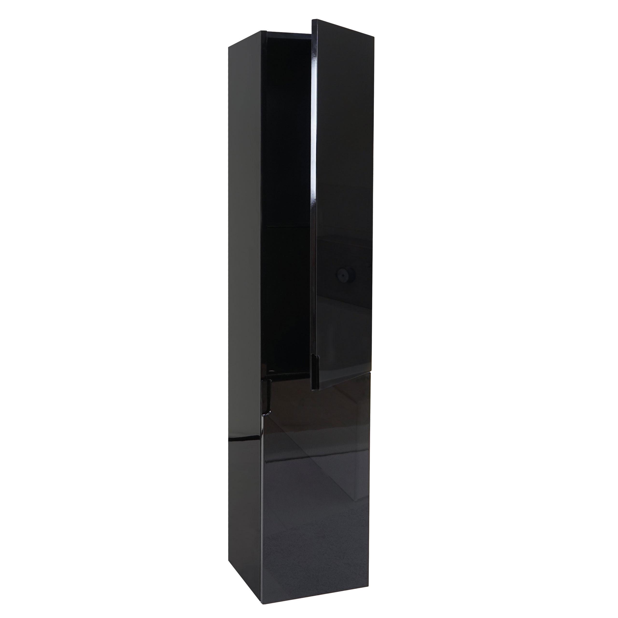 HÄNGESCHRANK Hochglanz Schwarz - Schwarz Hochglanz, Holz (30/150/30cm) - MCW