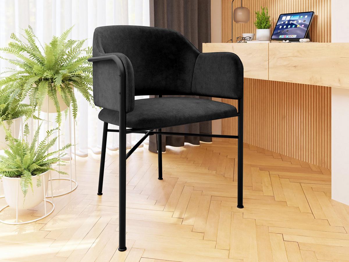POLSTERSTUHL Delivio - Schwarz, Textil/Metall (56/79/55cm) - MIRJAN24