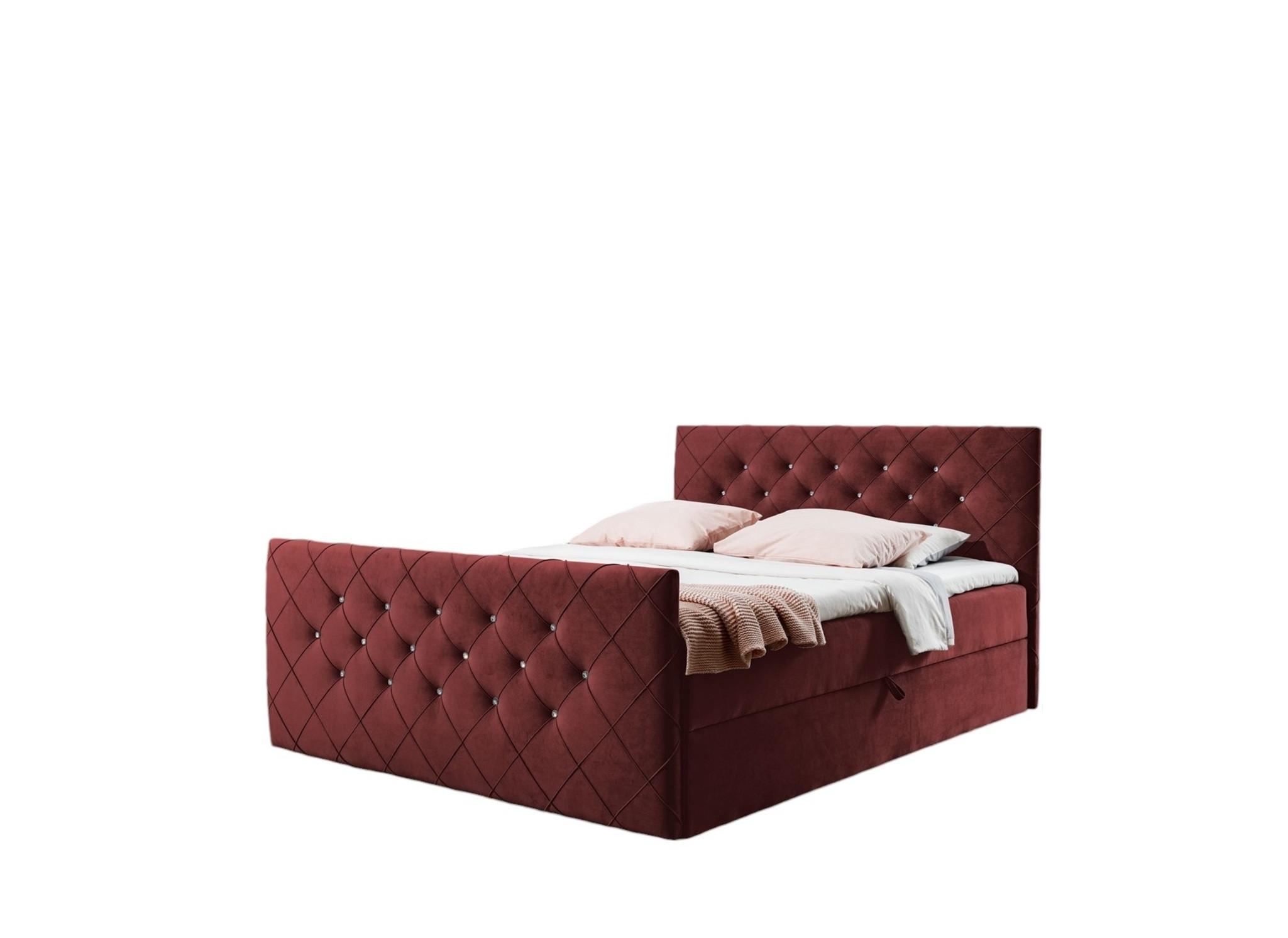 BOXBETT Eivor In Magic Velvet - Bordeaux, Holzwerkstoff/Textil (140/200cm) - Fun Möbel