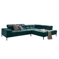 ECKSOFA NELSON Smaragdgrün Velvet - Smaragdgrün/Silberfarben, Textil (321/216cm) - KAWOLA