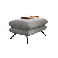 HOCKERBANK CHARME Hellgrau Cord - Hellgrau, Textil (90/45/60cm) - KAWOLA