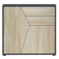 KOMMODE Benny Fronten in Eiche sägerau - Eiche San Remo, Holzwerkstoff (79/74/36cm) - Vladon