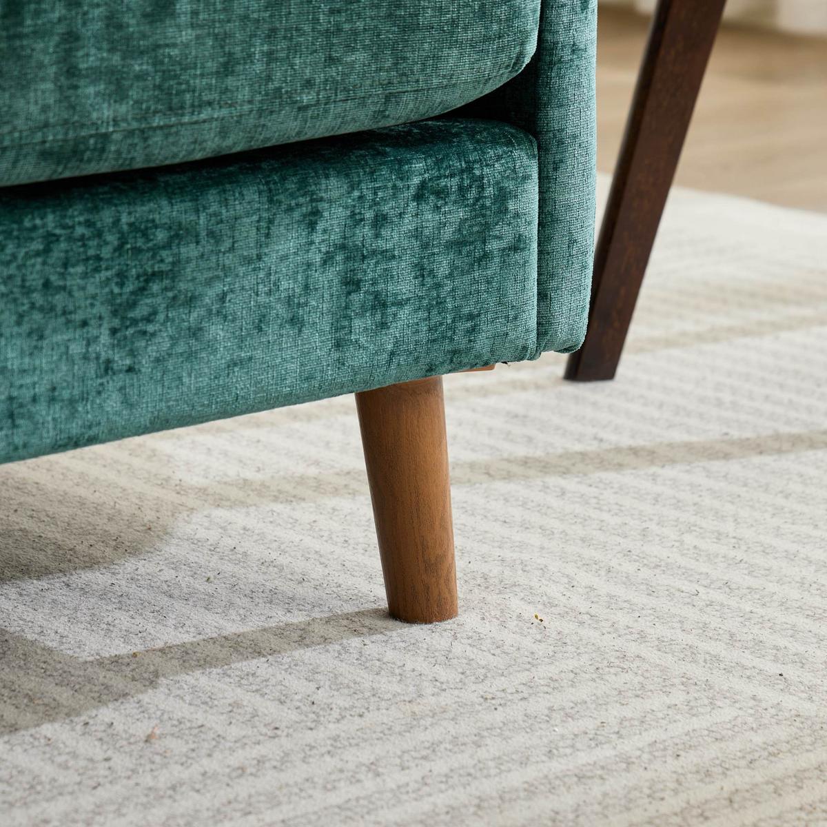 2-SITZER-SOFA aus smaragdgrünem chenille, kompakt und platzsparend - Grün, Textil (70/85/124cm) - Urban Meuble