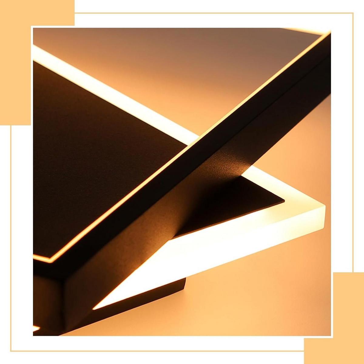 LED-DECKENLEUCHTE Daniela Schwarz Metall 44/40/6 cm - Schwarz, Metall (44/40/6cm) - ZMH