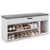 SCHUHBANK 48cm grau - Grau, Holz (104/48/30cm) - COSTWAY