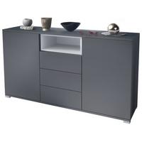 SIDEBOARD Skadu Weiß matt - Anthrazit/Weiß, Holzwerkstoff (138.5/75.5/35cm) - Vladon