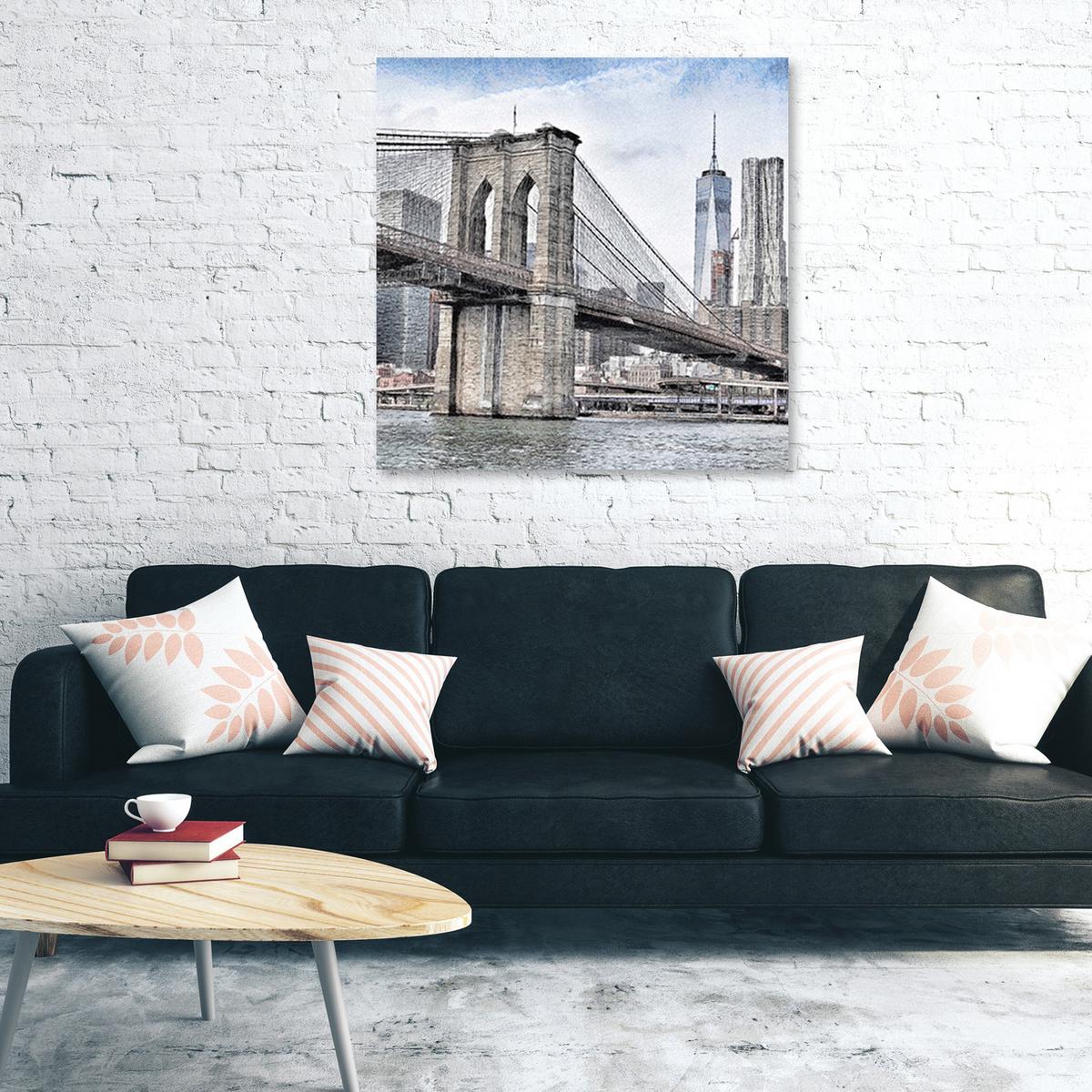WANDBILD städte und architektur grau - Grau, Textil (40/40cm) - Feeby
