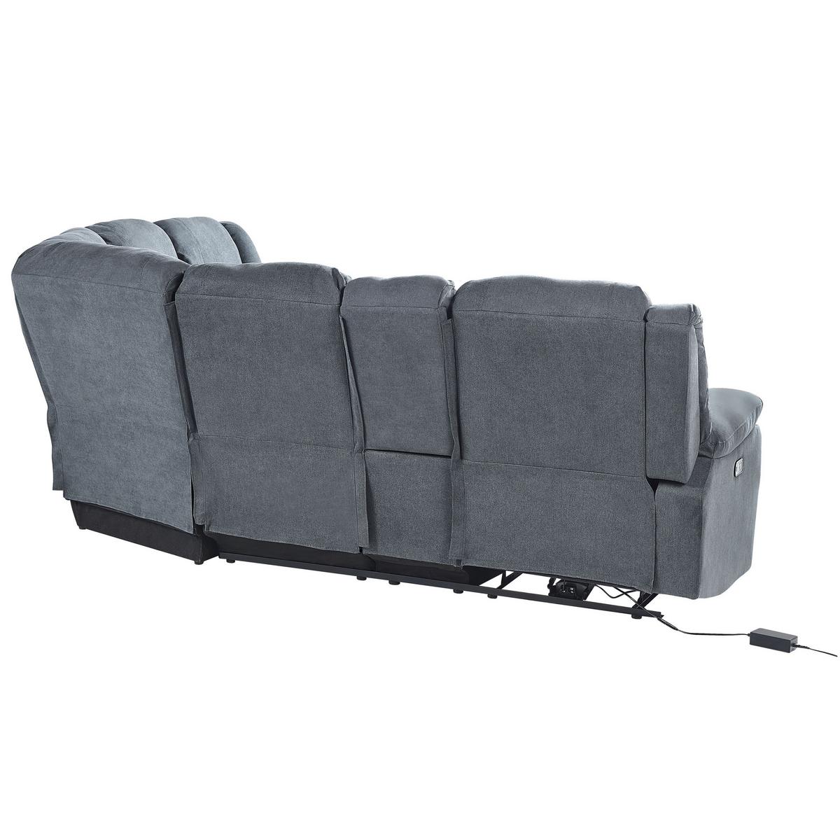 ECKSOFA Polsterbezug Dunkelgrau Rokke - Dunkelgrau, Textil (233/200cm) - Beliani