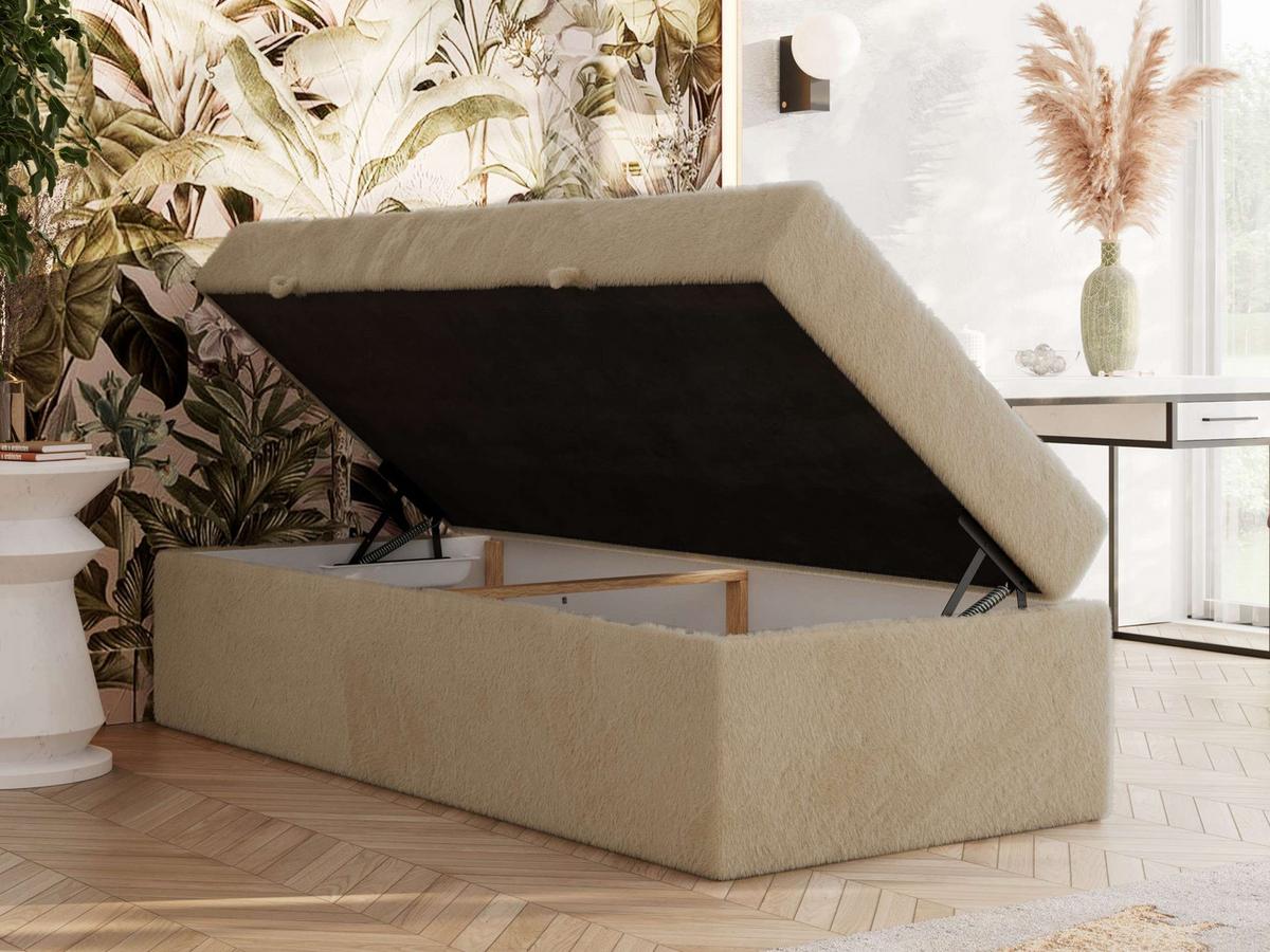 BOXBETT ZERO 90/200 - Beige Plüsch - H4 - Topper T25 - Beige, Textil (90/200cm) - MKS