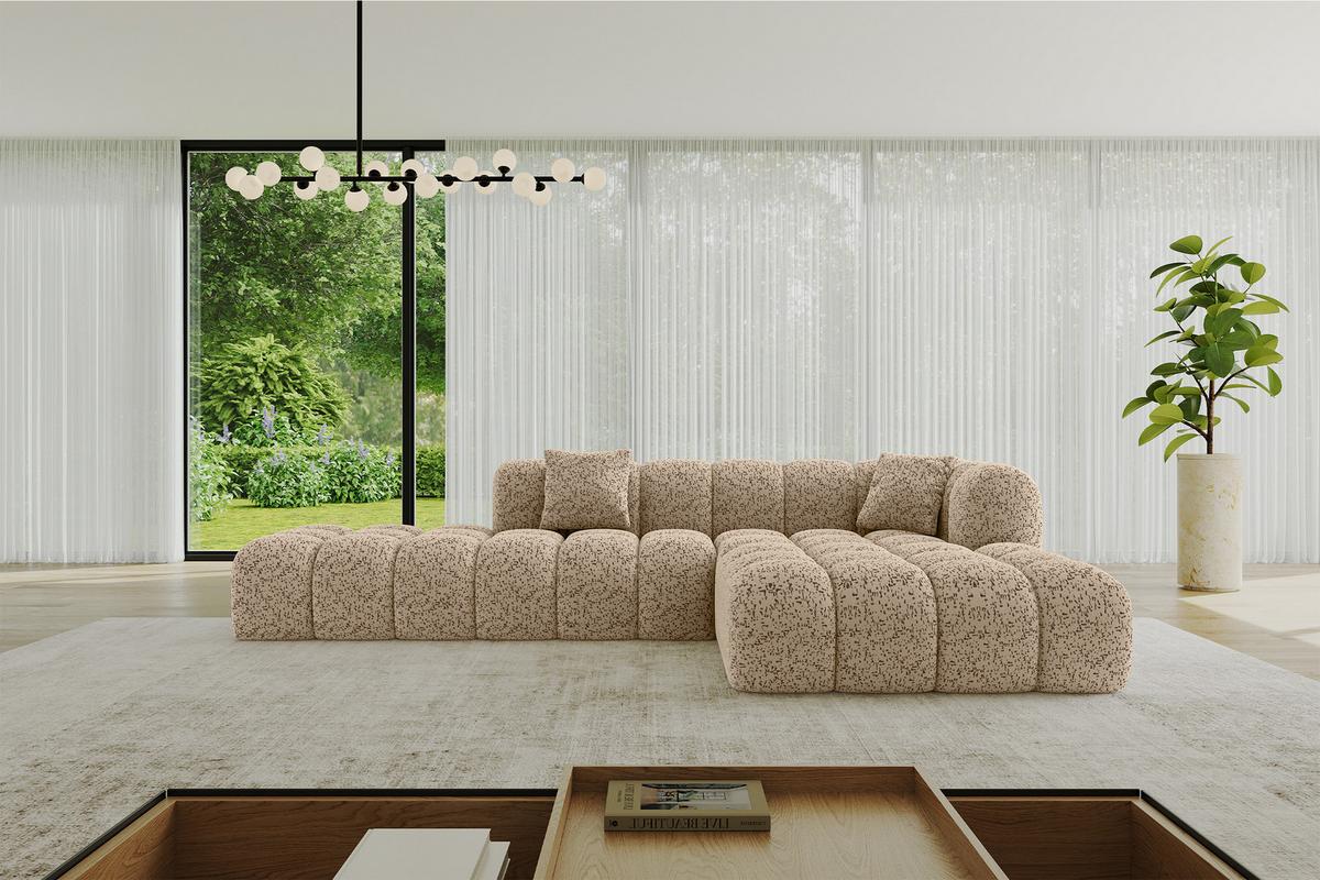 ECKSOFA Ottomane Rechts OLEA-L2 - 289x176x71 cm Braun - Schwarz/Braun, Holzwerkstoff/Kunststoff (289/176cm)