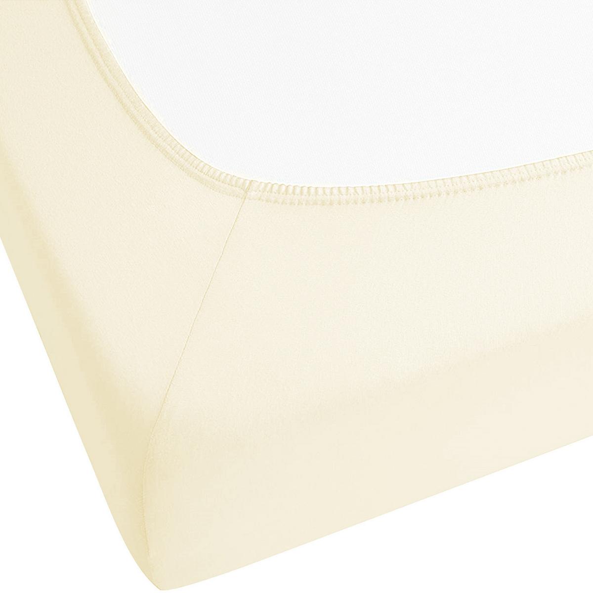 SPANNBETTLAKEN 200/200 cm Baumwolle Gelb Janbu - Gelb, Textil (200/200cm) - Beliani