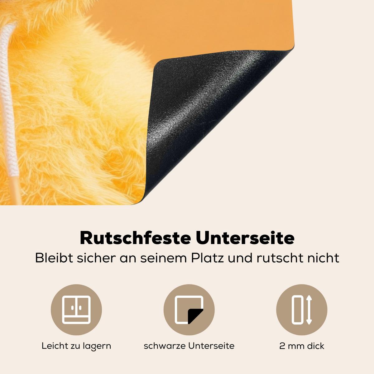 HERDABDECKPLATTE Osterhase - Kostüm - Ente Induktionsmatte 78x78 cm - Gelb, Kunststoff (78/78/0.2cm) - MuchoWow