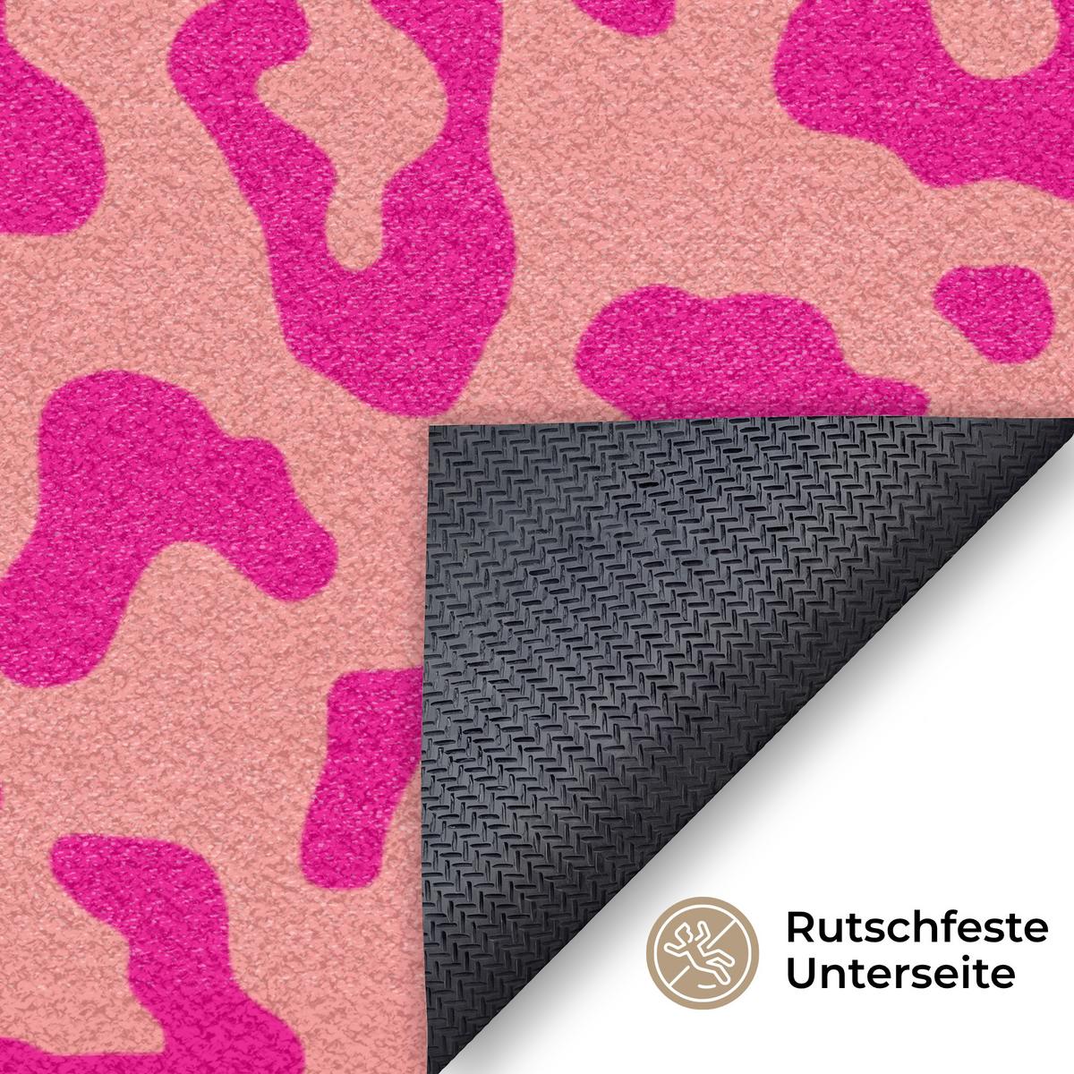 FUSSMATTE Pantherdruck - Rosa - Tierdruck - Minimalistisch Sauberlaufmatte 150x90 cm - Pink, Kunststoff (150/90cm) - MuchoWow