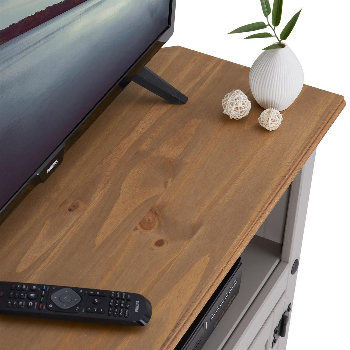 TV RACK RAMON - Naturfarben/Grau, Holz (85/79/43cm) - CARO-Möbel