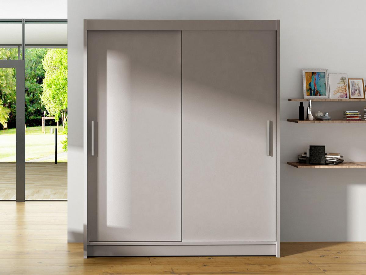 SCHWEBETÜRENSCHRANK Westa I - Kaschmir/Silberfarben, Holzwerkstoff/Metall (150/200/58cm) - MIRJAN24