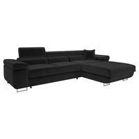 ECKSOFA Torezio Mini, Seite: Rechts - Schwarz, Holz/Textil (280/170cm) - MIRJAN24