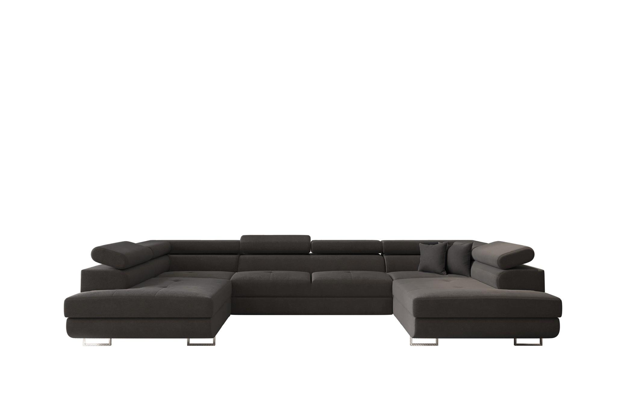 WOHNLANDSCHAFT Carmelo In Nova - Anthrazit, Holzwerkstoff/Textil (345/90/202cm) - Fun Möbel