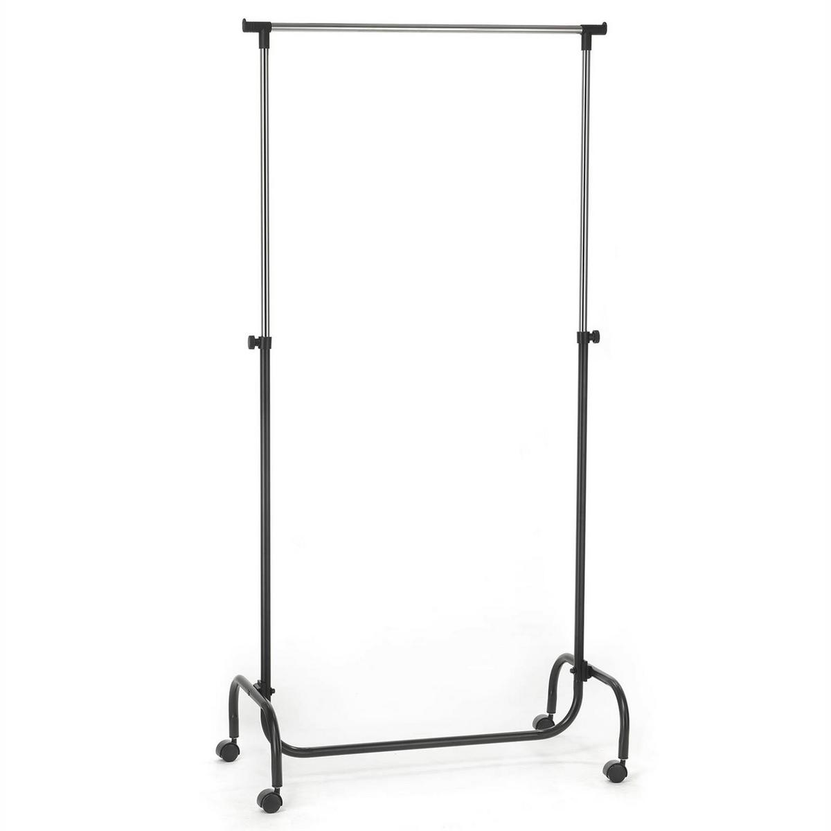 GARDEROBENWAGEN TIGER schwarz - Schwarz, Metall (82/175/43cm) - IDIMEX