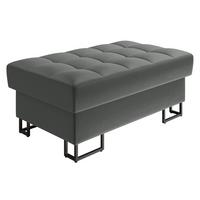 POLSTERHOCKER Laris - Greige/Schwarz, Holz/Textil (106/44/67cm) - MIRJAN24