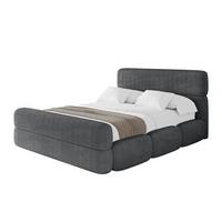 POLSTERBETT mit Bettkasten, Fußteil und Lattenrost, Bett mit Matratze H3/H4 - ELVA-Z 180x200 Dunkelgrau - Anthrazit, Holzwerkstoff/Textil (180/200cm) - ALTDECOR