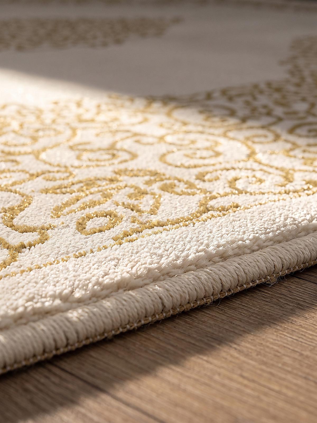 LÄUFER ERESMA Orient-Medaillon Polyester Creme 80 x 300 cm - Creme, Textil (80/300cm) - KADIMA DESIGN