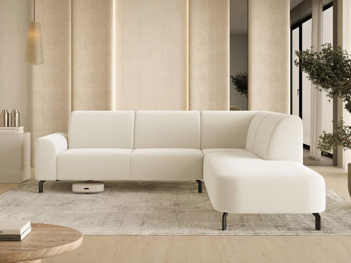 ECKSOFA Regento Creme Rechts - Creme/Schwarz, Holz/Textil (218/277cm) - Graingold