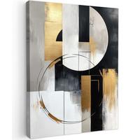 LEINWANDBILD Abstrakt - Gold - Silber - Formen - Ästhetik Room Decor 30x40 cm - Multicolor, Textil (30/40cm) - MuchoWow