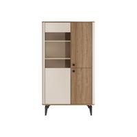 VITRINE Aurena AU03 - Kaschmir/Nussbaumfarben, Holzwerkstoff/Metall (89/156/41cm) - MIRJAN24
