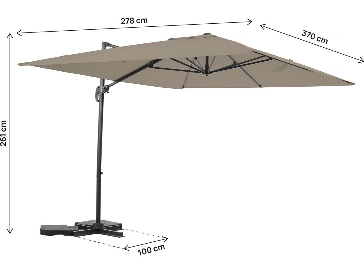 SONNENSCHIRM sky 4 Taupe - Taupe, Metall (278/370cm) - Habitat Garten