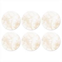 GLASUNTERSETZER 6er-Set Rund Marmor - Weiß - Gold - Luxus 10x10 cm - Creme, Naturmaterialien (10/0.2cm) - MuchoWow