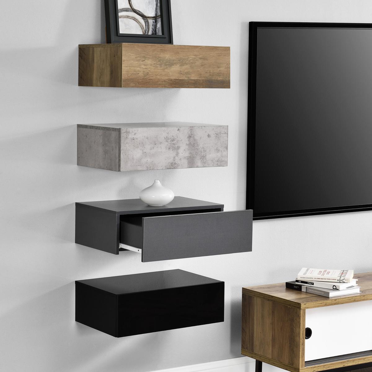 WANDREGAL-SET 4 TLG. Oslo - Multicolor, Holzwerkstoff (46/15/30cm) - [en.casa]