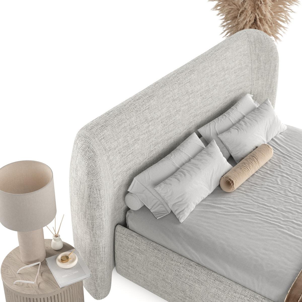 POLSTERBETT Bellano mit Stauraum 140/200 cm Hellgrau im Modesto Stoff - Hellgrau/Schwarz, Holz/Holzwerkstoff (140/200cm) - AltaBeds