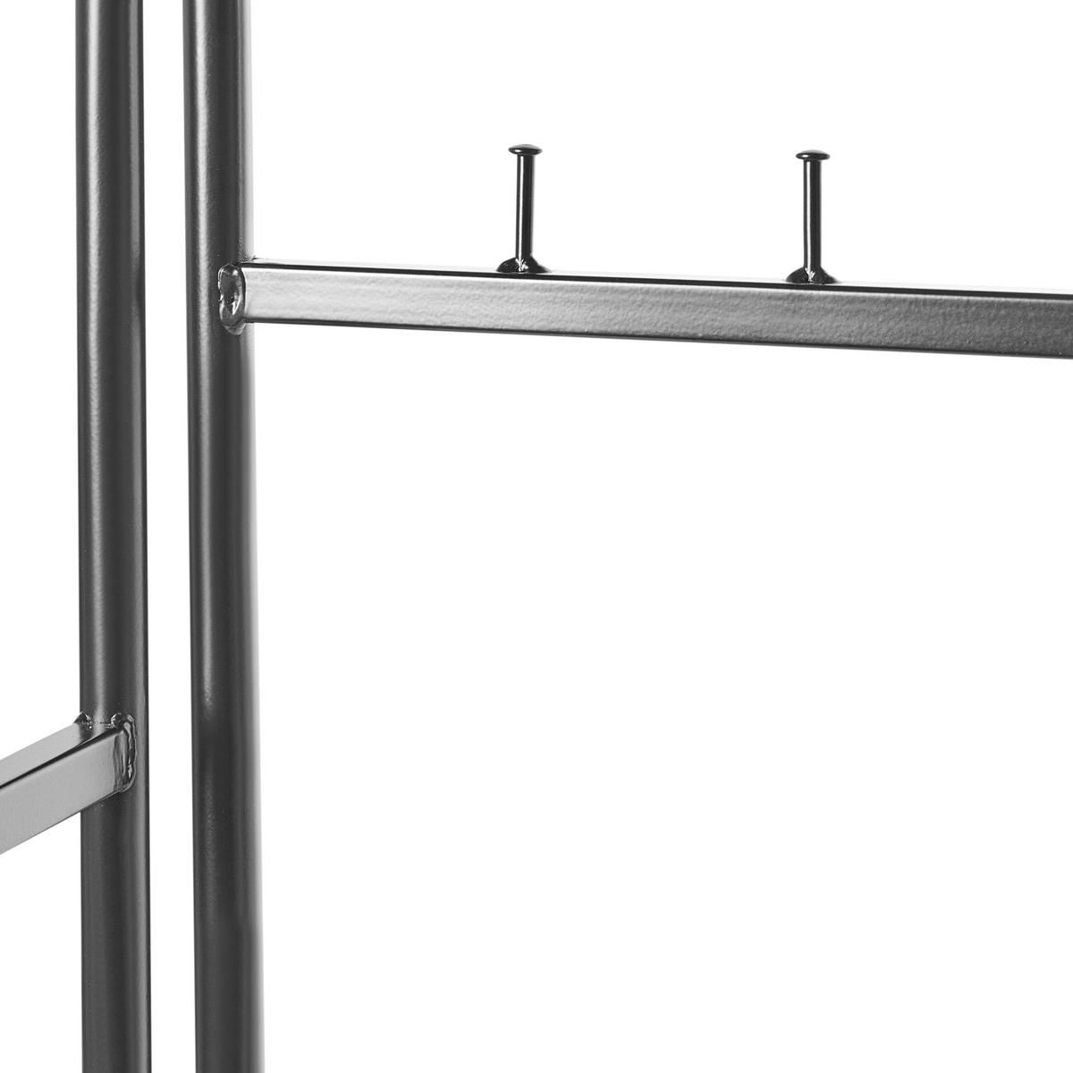 ECK-GARDEROBENSTÄNDER Schwarz Lawton - Schwarz, Metall (53/160/37cm) - Beliani