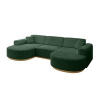 WOHNLANDSCHAFT MARI-U1-v2 - 303x171x83 cm Grün Cord - Grün, Holzwerkstoff/Textil (303/83/171cm) - ALTDECOR