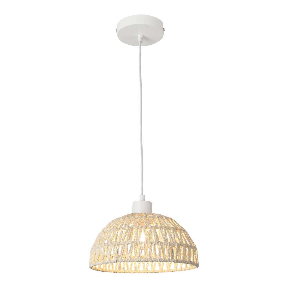 HÄNGELAMPE Alton - Weiß, Naturmaterialien/Metall (25/25/156cm) - lux.pro