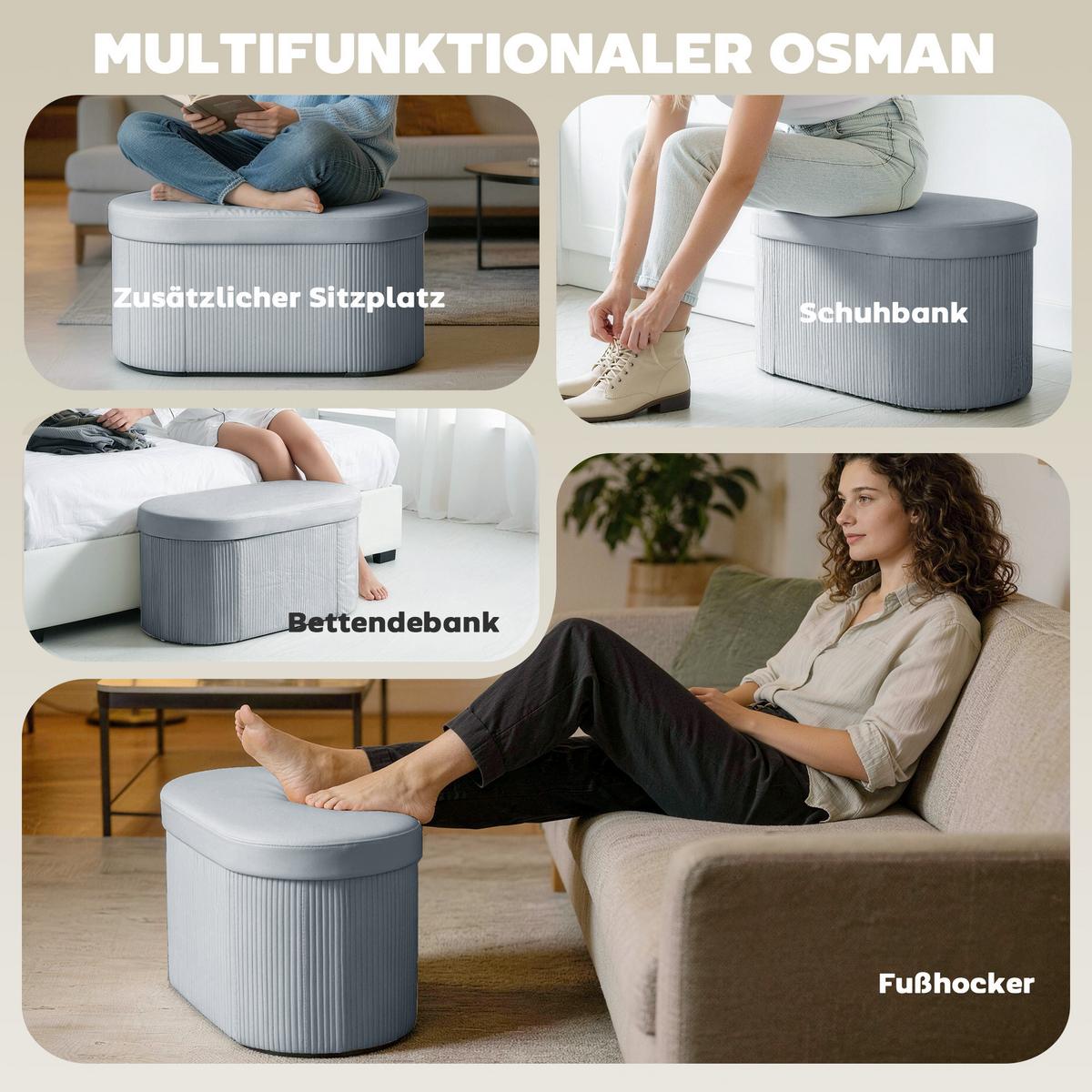 SITZBANK Polyester Dunkelgrau - Dunkelgrau, Textil (38/35/76cm) - HOMCOM