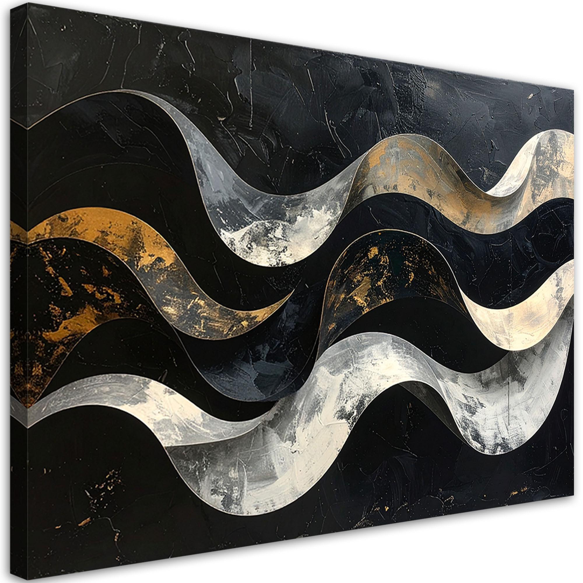 LEINWANDBILD Abstraktion 120x80cm - Schwarz, Textil (120/80cm) - Feeby