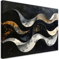 LEINWANDBILD Abstraktion 120x80cm - Schwarz, Textil (120/80cm) - Feeby