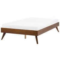 BETT ohne Kopfteil 120/200 MDF-Platte Dunkelbraun Berric - Braun, Holz (120/200cm) - Beliani