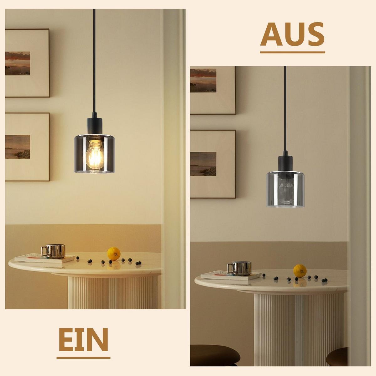 PENDELLEUCHTE Verena 11/11/195 cm - Grau, Glas (11/11/195cm) - Nettlife