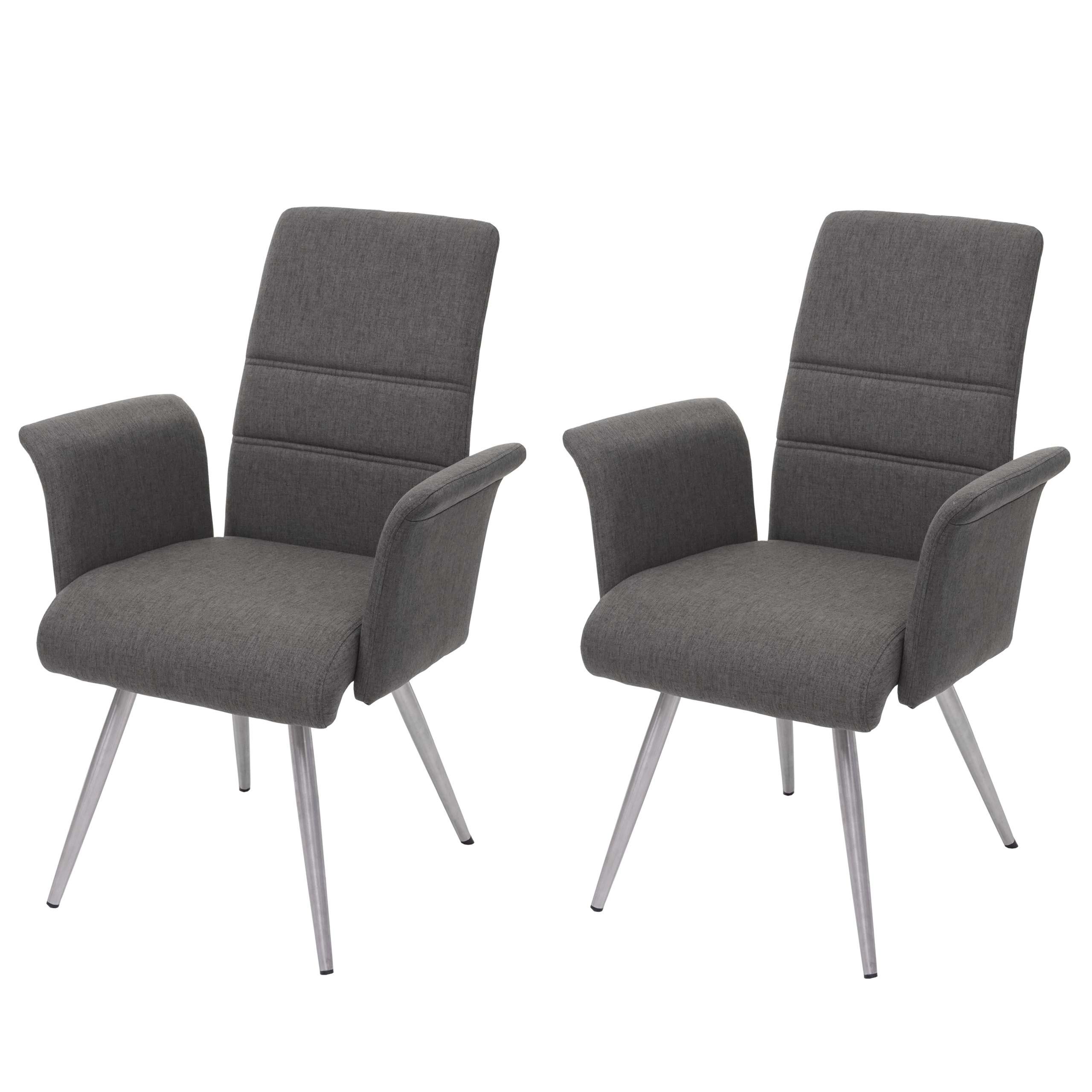 ESSZIMMERSTUHL Grau, Braun 2er-Set - Braun/Grau, Textil (68/97/64cm) - MCW