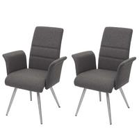 ESSZIMMERSTUHL Grau, Braun 2er-Set - Braun/Grau, Textil (68/97/64cm) - MCW