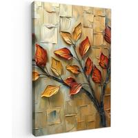 LEINWANDBILD Baum - Abstrakt - Natur - Kunst Deko XXL 80x120 cm - Goldfarben, Textil (80/120cm) - MuchoWow