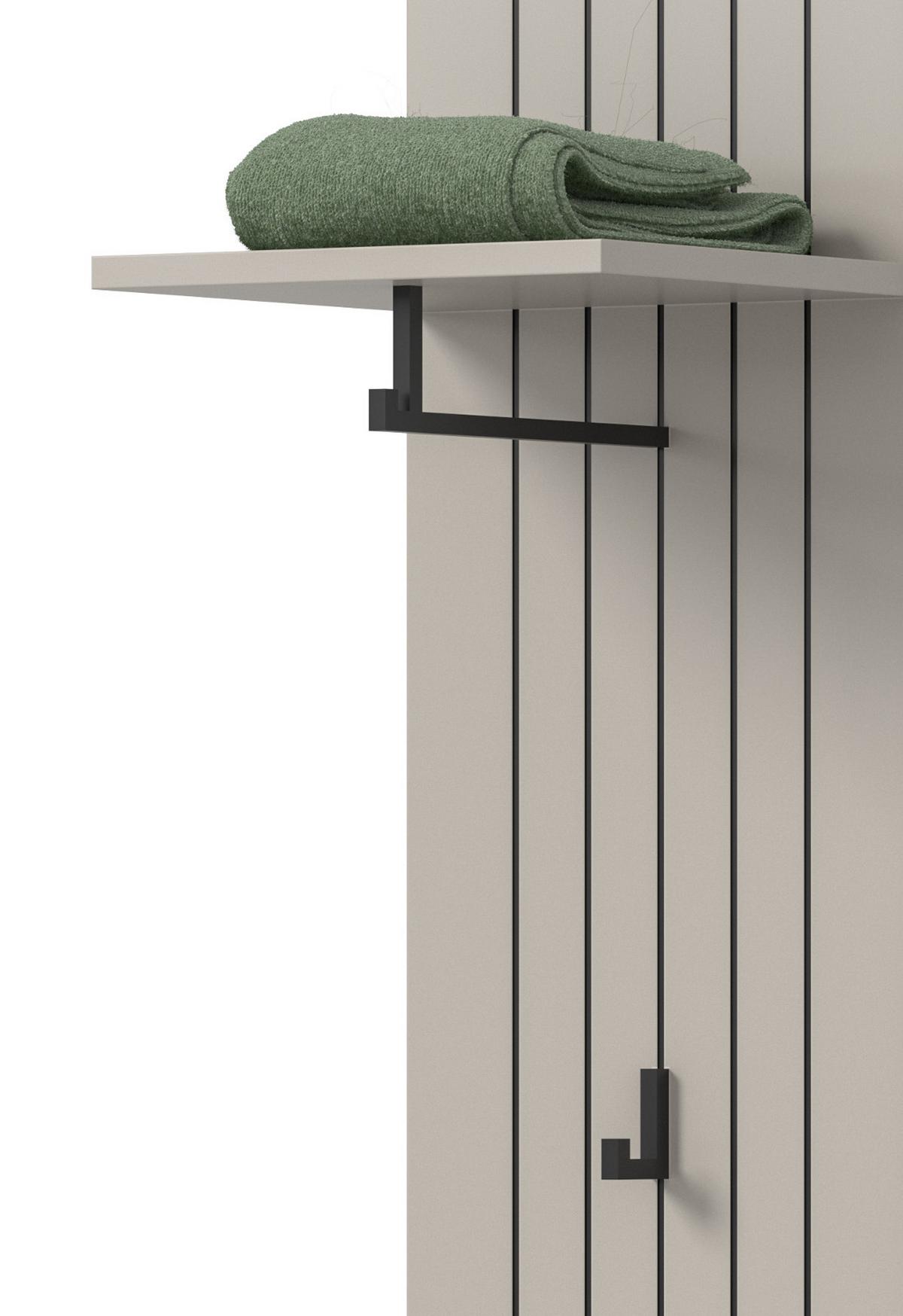 GARDEROBENPANEEL Kaschmir 31 x 160 cm, Flurgarderobe mit Kleiderstange - Kaschmir, Holzwerkstoff/Metall (31/160/27cm) - Inn.Furn