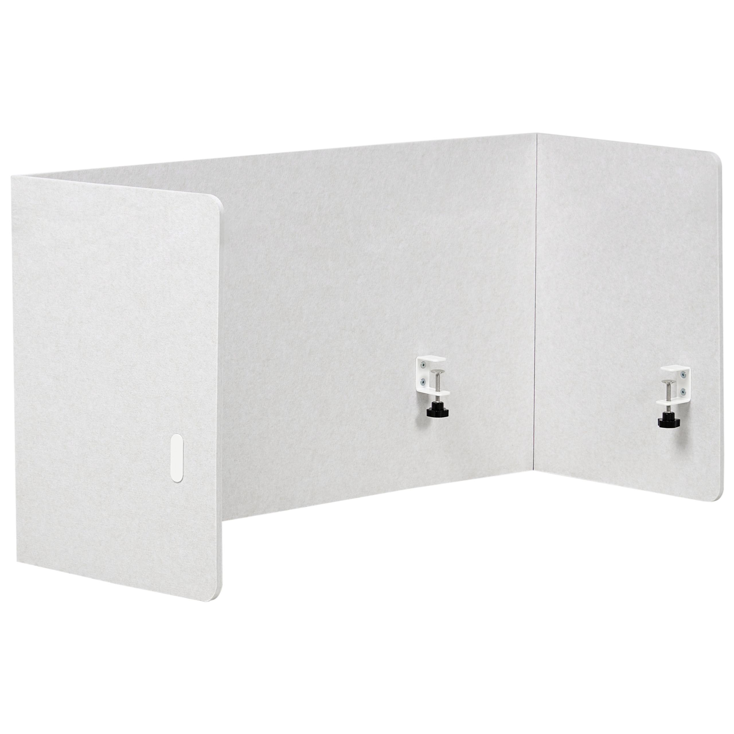SCHREIBTISCHTRENNWAND Weiß Soloa - Creme, Kunststoff (210/61/1cm) - Beliani